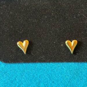 Gold Heart Stud Earrings 18k plated stainless steel